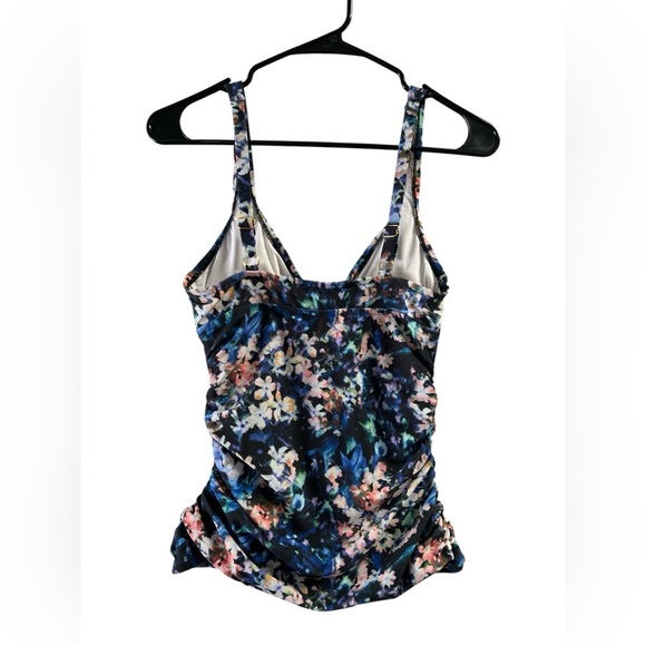 Badgley Mischka purple floral swim top - Picture 5 of 7